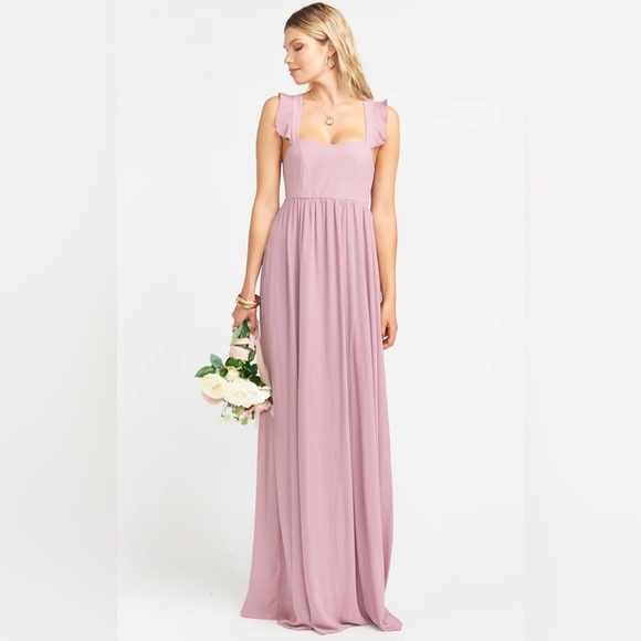 Show Me Your MuMu Dresses & Skirts - NWT Show Me Your Mumu June Maxi Bridesmaid Dress in Antique Rose Chiffon